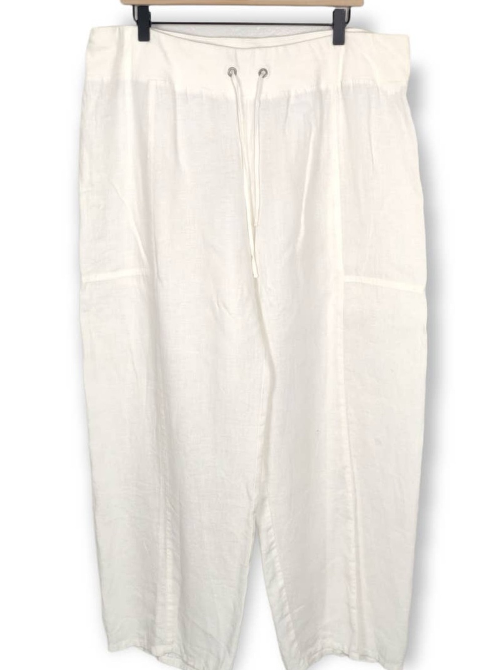 Eileen Fisher 100% organic linen Drawstring wide leg relaxed pants. Xl